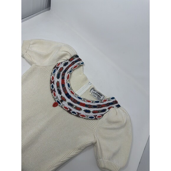 Vintage 1960's Pat Sandler Knitted Dress Pearl Embellished Dress Small - Picture 9 of 9